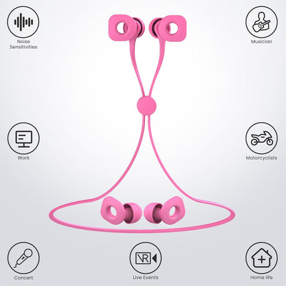 2 Pairs of Earplugs for Sleeping,Reusable Hearing Protection Earplugs with 8 Pairs Ear Tips & One Connector Cord,Soft Earplugs for Noise Reduction,Concert,Musician & Work - 25dB-30dB