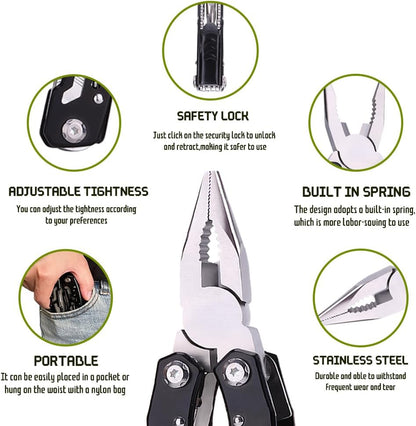 14 in 1 Multitool Pliers Gives One Whistle as a Gift, Professional Pocket Pliers from Wife Daughter to Father Boyfriend Husband on Christmas, Birthday, Valentine's, Father's Day - Samest