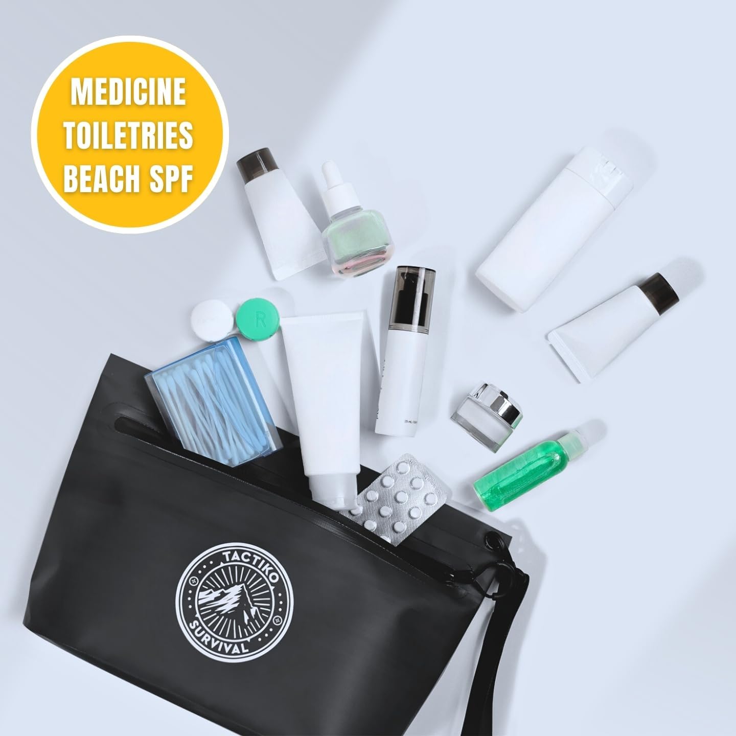 3-Pack Tactiko Heavy-Duty Splash Water Resistant Zipper Pouches - Hold-All Organizers for Dry Bags, Travel Bags (3, Black/Gray/Green)