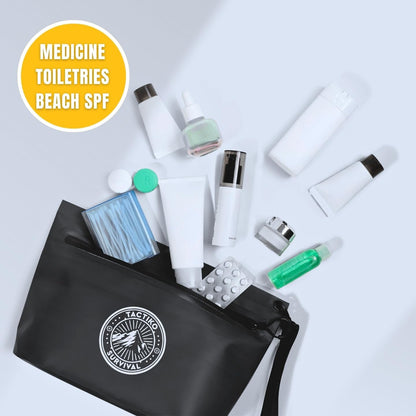 3-Pack Tactiko Heavy-Duty Splash Water Resistant Zipper Pouches - Hold-All Organizers for Dry Bags, Travel Bags (3, Black/Gray/Green)