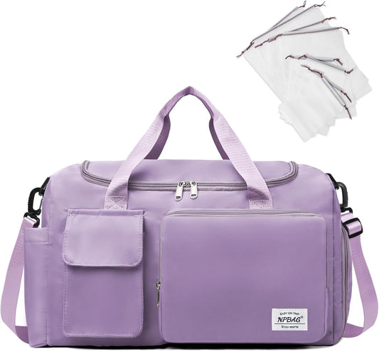 NPBAG Women Travel Duffel, Multi Functional Large Expandable Weekender Carry-on Tote, Gym Workout Overnight Bag, Mommy Hospital Bag for Labor and Delivery