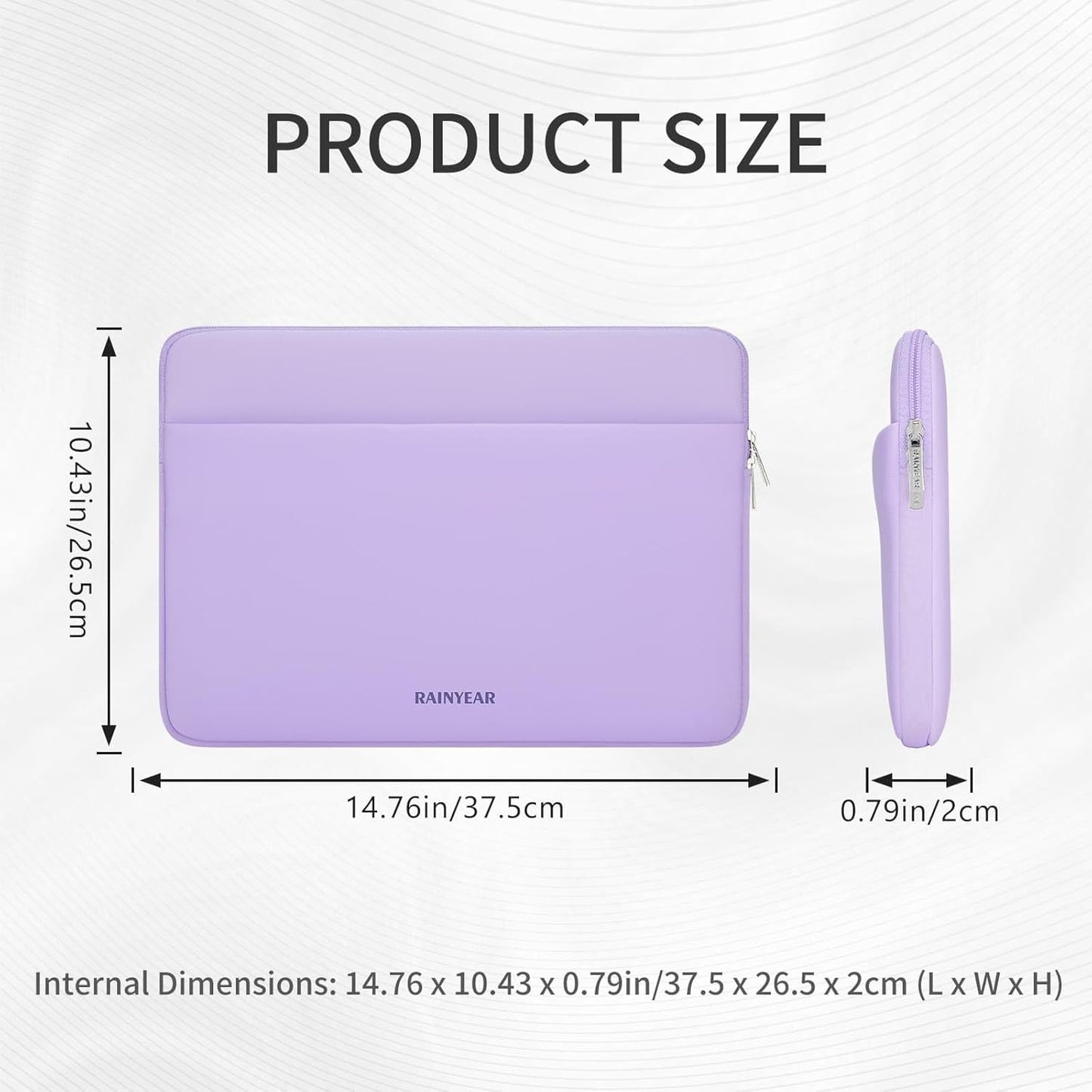 RAINYEAR Laptop Sleeve Case 15 16 Inch, Protective Portable Case with Front Pocket, Briefcase Handbag Computer Cover Laptop Bag Compatible for MacBook Pro/Max M4 M3 M2 M1, Purple