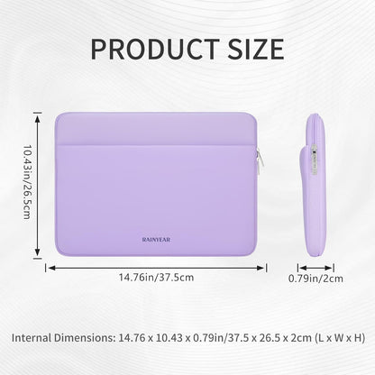 RAINYEAR Laptop Sleeve Case 15 16 Inch, Protective Portable Case with Front Pocket, Briefcase Handbag Computer Cover Laptop Bag Compatible for MacBook Pro/Max M4 M3 M2 M1, Purple