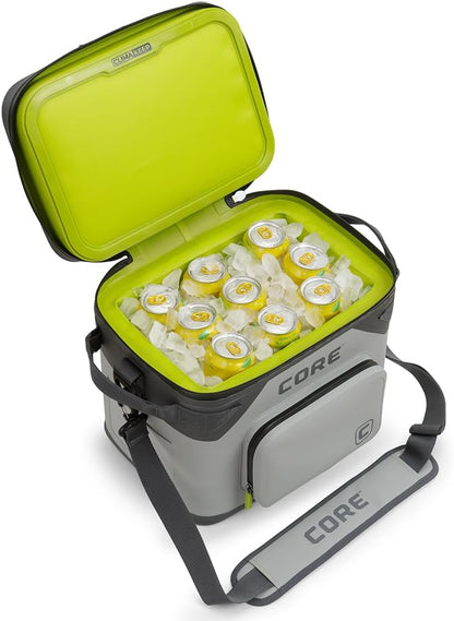 CORE Magnetic Leak Proof Soft Cooler with Waterproof Zipper | Insulated Bag Portable Ice Chest Box | Best Soft Cooler for Food & Beverages for Tailgating, Car Camping, Travel, and Family Beach Picnics