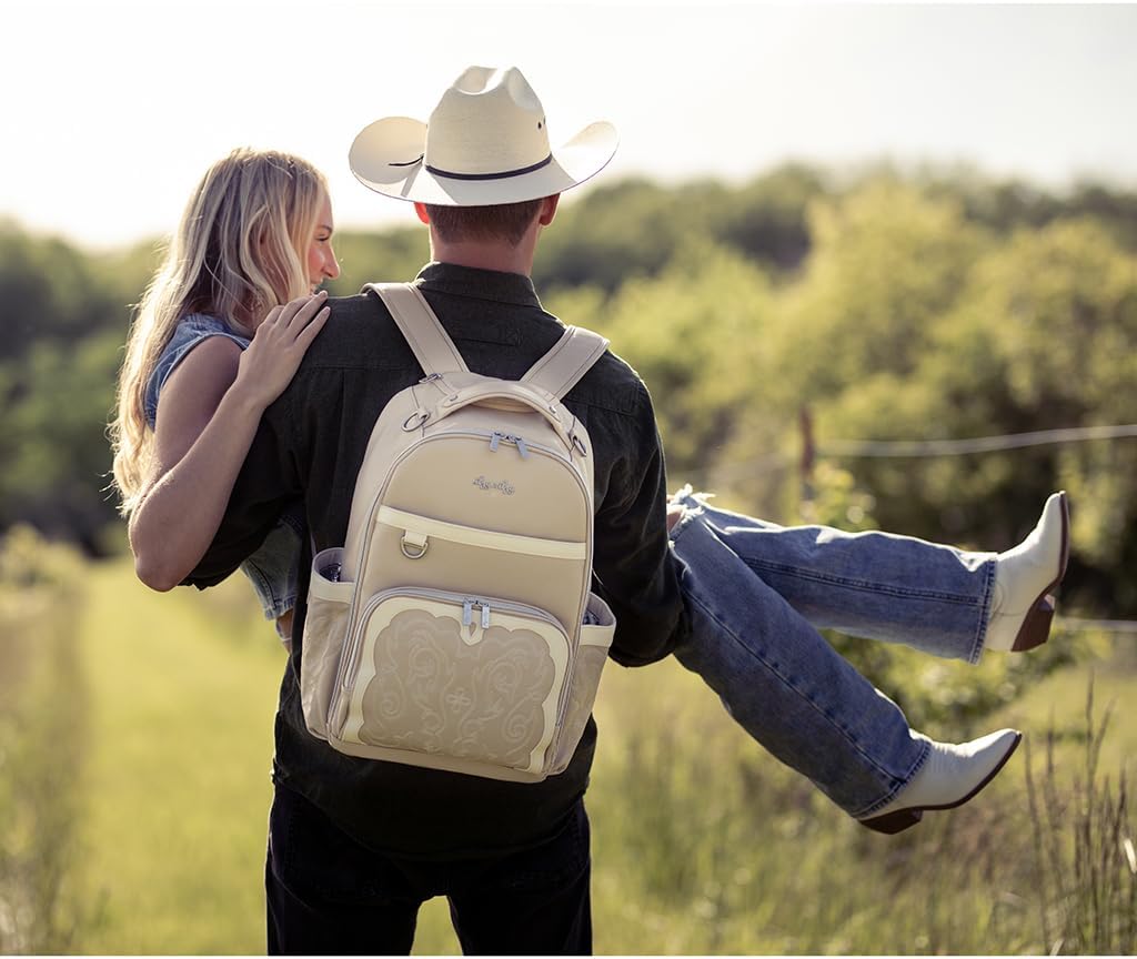 Itzy Ritzy Diaper Bag Backpack – Large Capacity Boss Plus Baby Backpack Diaper Bag Featuring 19 Pockets, Changing Pad, Stroller Clips, and Comfortable Backpack Straps, Oat