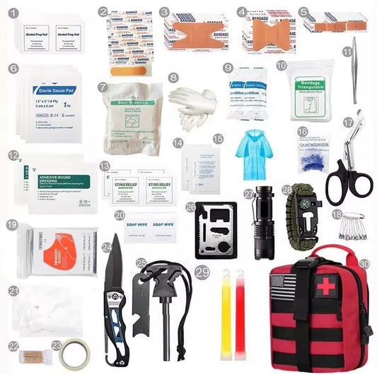 Outdoor Survival First Aid Kit Molle Pouch Survival Kit Gear Emergency Kits Bag for Camping Hunting Hiking Home Earthquake and Adventures