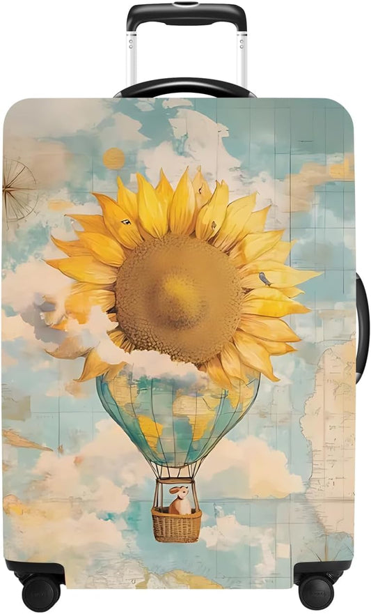 Sunflower Luggage Cover Washable Suitcase Protector Anti-Scratch,Stretchable Fit for 20-34Inch Luggage Durable Travel Bag Cover with Zipper Closure (M(24-26inch suitcase))