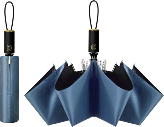 Cuby UV Sun Umbrella Compact Folding Umbrella lightweight Portable Manual Travel Umbrella for Rainproof & 99% UV Protection with Black Anti-UV Coating