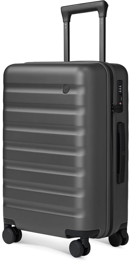 NINETYGO Carry On Luggage 22x14x9 Airline Approved, 20 Inch Luggage with Smooth Spinner Wheels, Lightweight, Hard Shell PC Suitcase Carry-On, Travel Luggage, TSA Approved (Grey, Rhine Basic2.0)