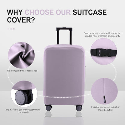 Travel Luggage Cover Suitcase Protector Scratch-Resistant Fit 19-31 Inch Suitcase, Not Included Suitcase (Lavender Purple, M(24-25 inch))