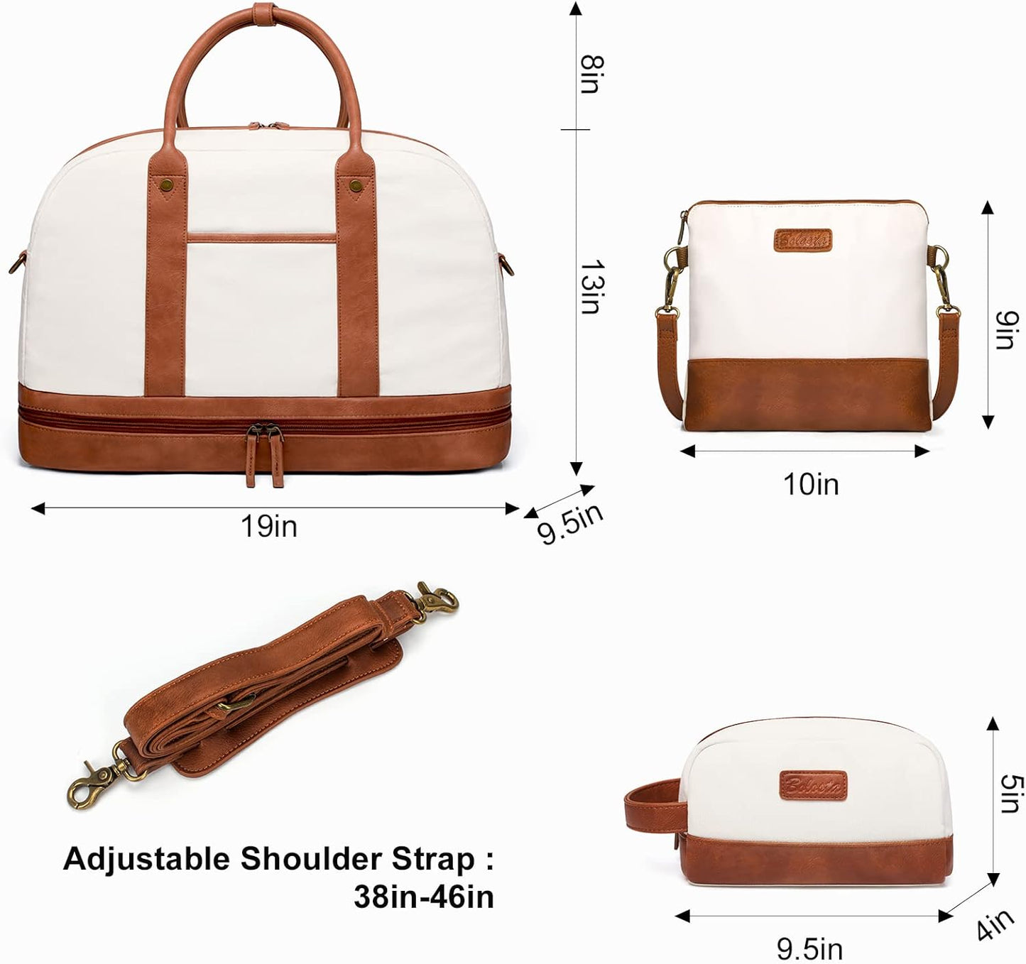 Weekender Bag for Women Canvas Overnight Bag Large Travel Tote Bag Carry on Shoulder Duffle Bag With Shoe Compartment,Perfect for Travel/Daily Use/Birthday Gift …