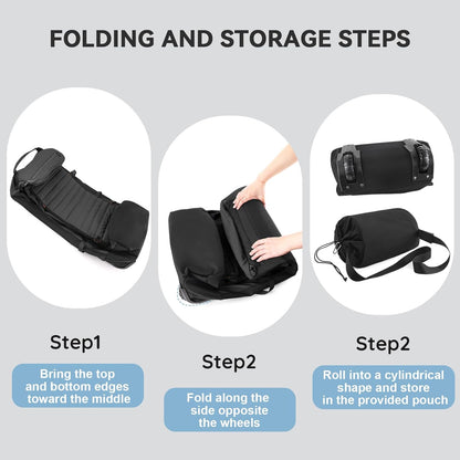 85L 29“ Foldable Rolling Backpack with Wheels, Soft-Side Travel Duffle Bag with Separate Shoe Compartment, Full Quilted Bottom, Black