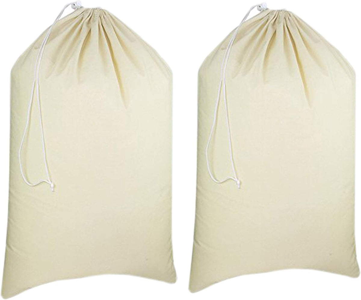 Urban Villa Laundry Bags 2 Pack Canvas Dirty Clothes Travel Laundry Bag|Machine Washable|Reusable College Hostel Liner Bag for Garments with Drawstring Closure - Size 28 x 36 Inches