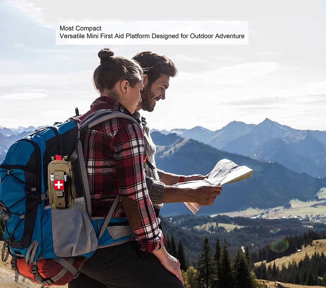 Tourniquet Pouch (Israeli Bandage + IFAK Pouch), Small Trauma Medical Kit Tactical First Aid for Camping and Hiking (Camouflage)