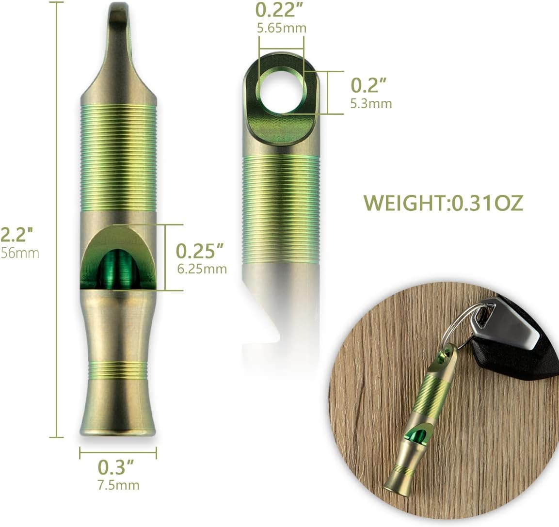 WeKnife Emergency Whistle Survival Loud, Titanium Outdoor Safety Whistle Survival Shrill Loud Blast with Paracord for Kayak, Life Vest, Jacket, Boating, Fishing,Camping, Hiking, Hunting, Coyote