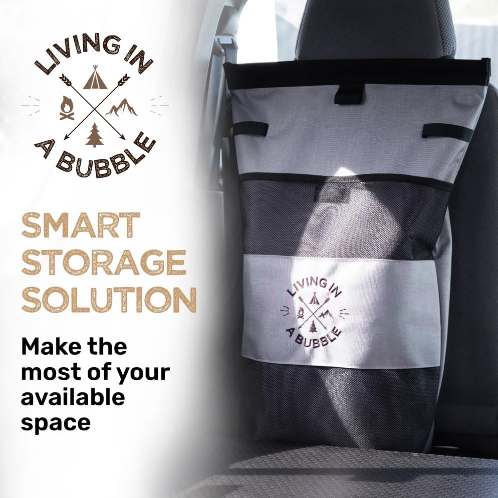 Living in a Bubble Wet Dry Laundry Bag – Portable Waterproof Laundry Hamper for RV, Campervan & Travel – Foldable Clothes Organizer with Separate Wet & Dry Compartments