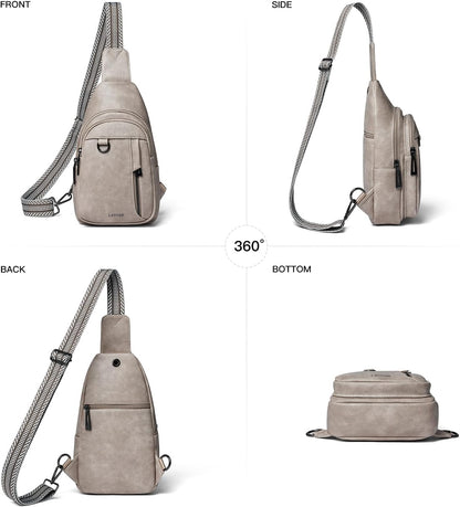 7L Sling Bag for Women Men Leather Small Sling Backpack Daypack Anti Theft Fanny Pack Crossbody Purse Travel