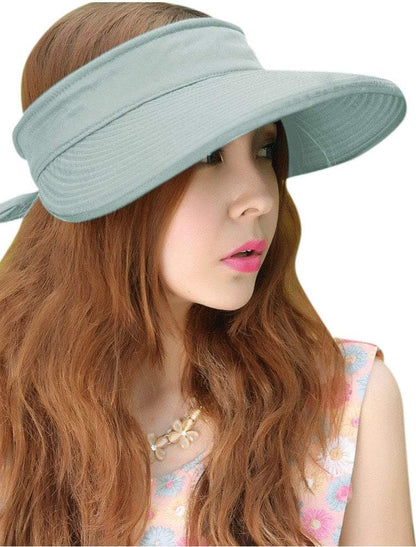 HINDAWI Sun Hats for Women with UV Protection Wide Brim Sun Hat Visor Summer Beach Outdoor Foldable Womens Cap