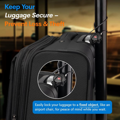 Forge TSA Approved Luggage Locks, Ultra-Secure Dimple Key Travel Lock, Extra long-15'' Cable Locks with Zinc Alloy Body