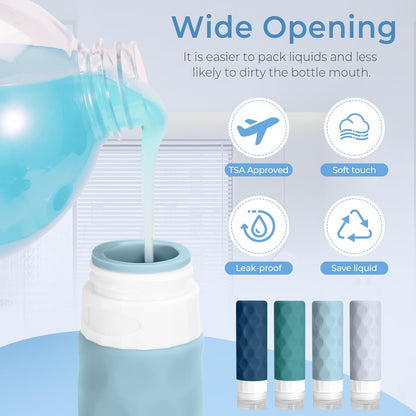 16pack Travel Bottles for Toiletries, TSA Approved Travel Size Containers Set, Leak Proof Refillable Liquid & Creams Toiletries Accessories Kit W/Toiletry Bag (Mint Green)