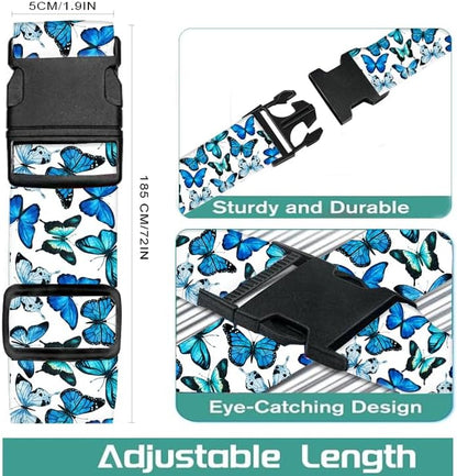 Luggage Straps for Suitcases Travel Belt Accessories, Cute Suitcase Strap, Adjustable Luggage Belt Strap, Heavy Duty with Quick-Release Buckle Luggage Strap Cute Butterfly