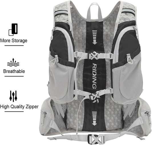 INOXTO Hydration Pack Backpack ，Water Backpack with 2L Leakproof Water Bladder, Running Hydration Vest for Man, Daypack for Cycling Motocross Climbing Trail Running