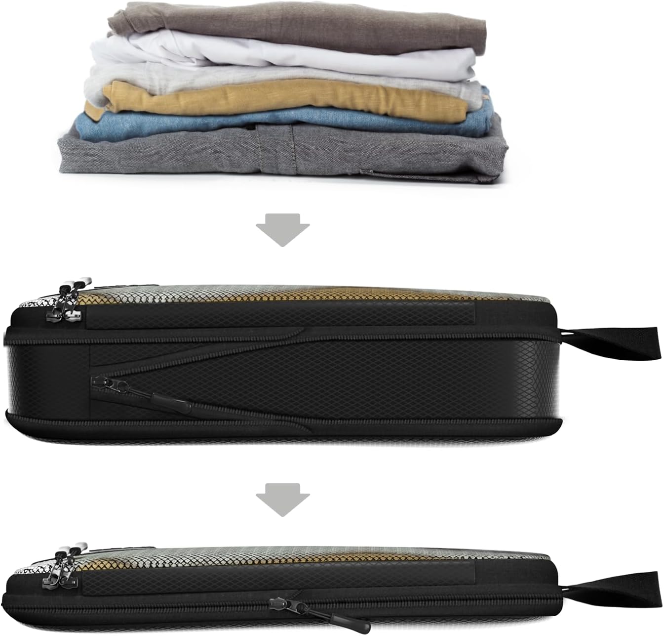 4pc Large Compression Packing Cubes for Travel - Luggage Packing Organizers - Travel Packing Cubes for Suitcases