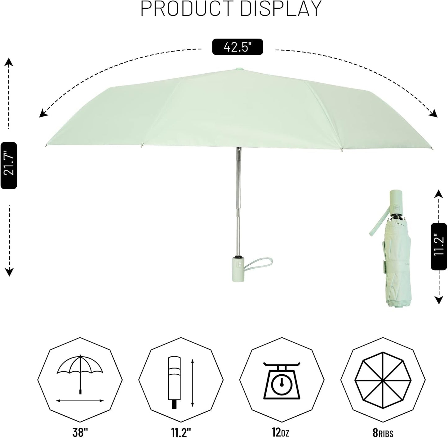 SY COMPACT Umbrella Automatic Travel Waterproof Light Folding Umbrellas Easy Carry for Women and Men
