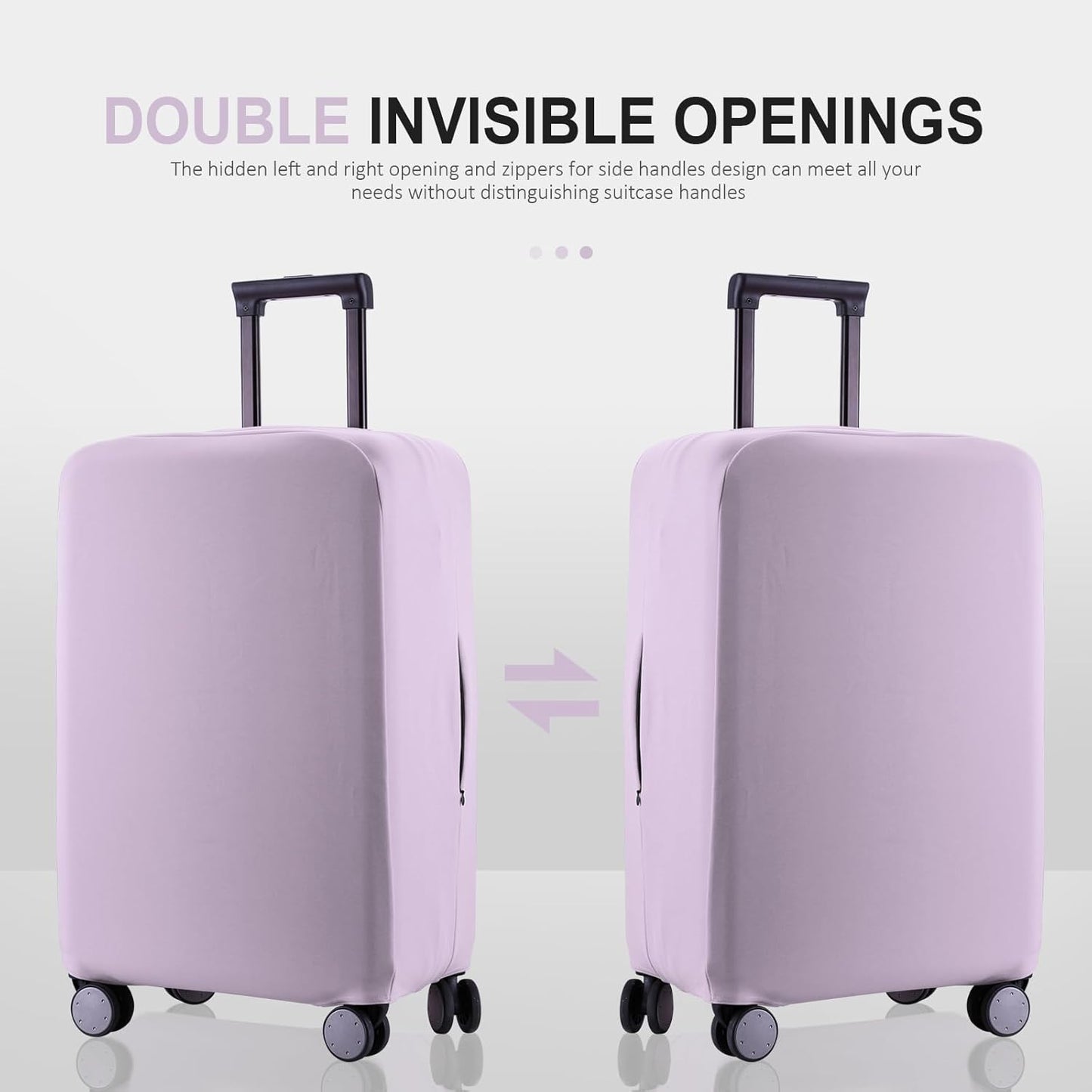 Travel Luggage Cover Suitcase Protector Scratch-Resistant Fit 19-31 Inch Suitcase, Not Included Suitcase (Lavender Purple, S(19-21 inch))
