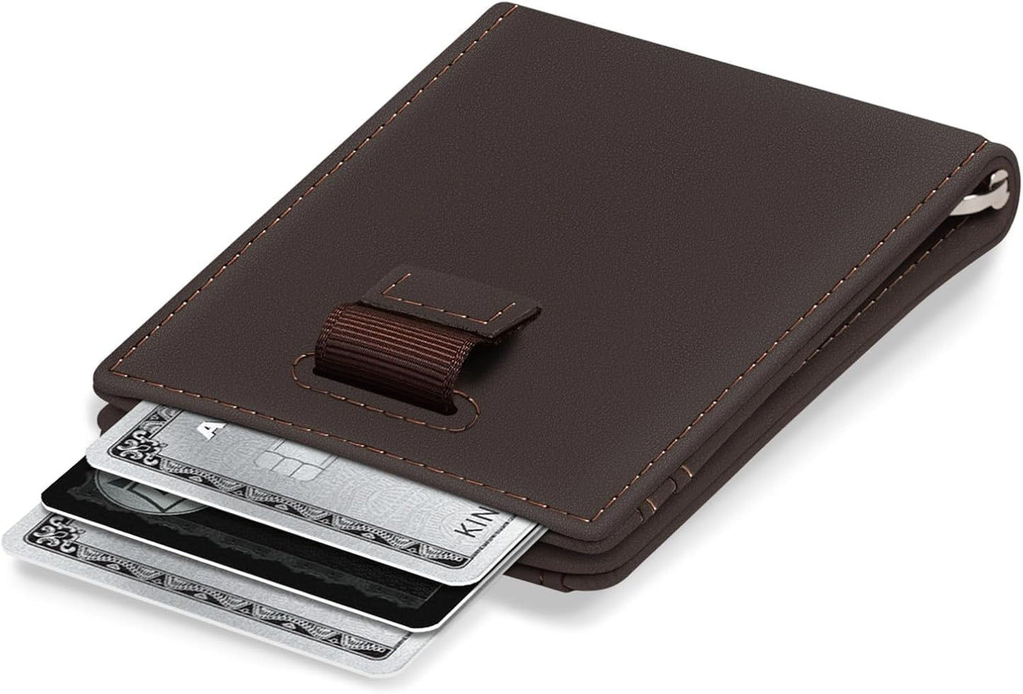 Kings Loot Custom Wallet for Men | Engraved Leather Slim Wallet with Money Clip | Personalized RFID Blocking Design | Minimalist & Stylish Wallets (Truffle)