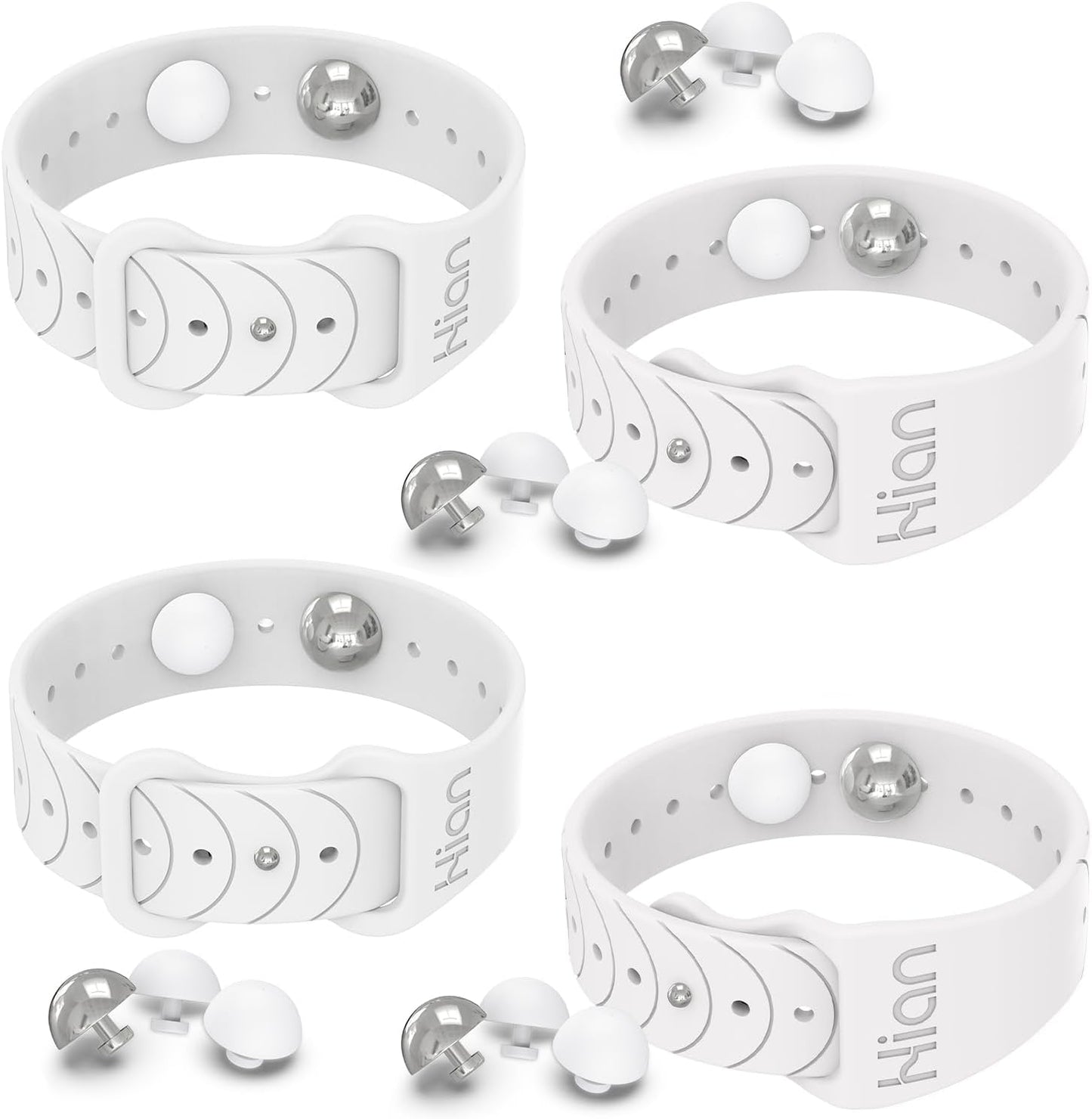 Hion Motion Sickness Bracelets Sea Sickness Wristbands for Motion Sickness/Morning Sickness/Pregnancy Nausea Anti Nausea Bands Acupressure Wristband Motion Sickness Bands（2Pairs White