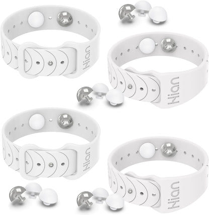 Hion Motion Sickness Bracelets Sea Sickness Wristbands for Motion Sickness/Morning Sickness/Pregnancy Nausea Anti Nausea Bands Acupressure Wristband Motion Sickness Bands（2Pairs White