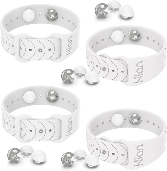 Hion Motion Sickness Bracelets Sea Sickness Wristbands for Motion Sickness/Morning Sickness/Pregnancy Nausea Anti Nausea Bands Acupressure Wristband Motion Sickness Bands（2Pairs White