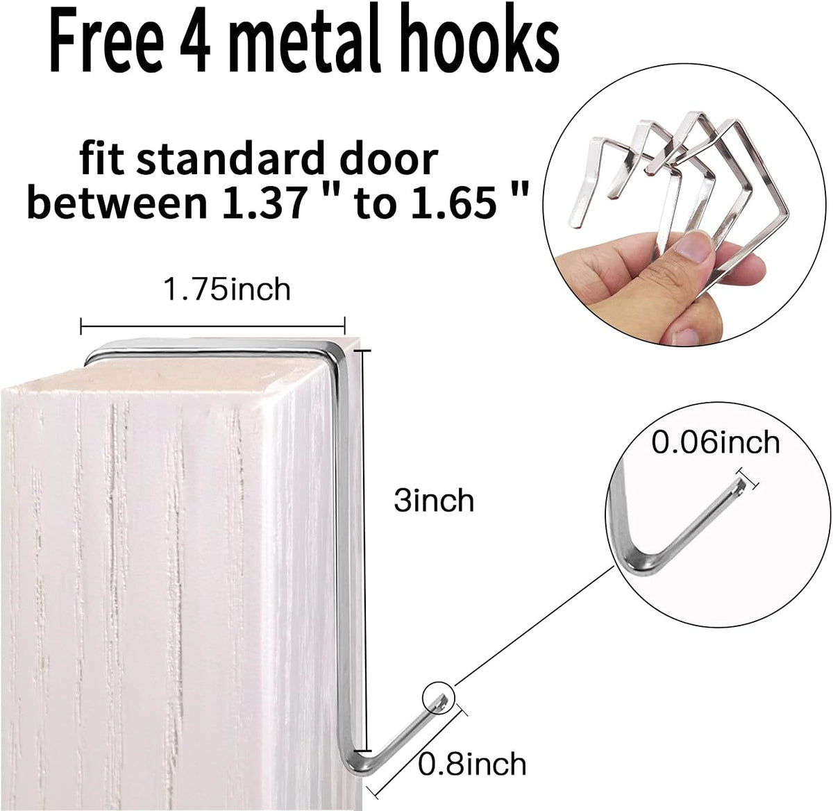 Extra Large Hanging Crystal Clear Over Door Shoe Organizer, Closet Shoe Rack with 12+6 Pockets, 8 Hooks, Grey (59"x 21.6")