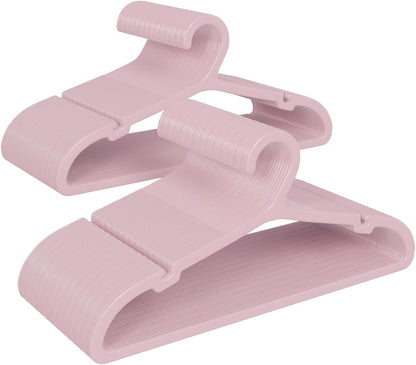 80 Pack Clothes Hangers, Non Slip Plastic Coat Hangers, Space Saving, Heavy Duty, Hanging Dry Wet Clothes, 16.4" x 8.3", Light Pink, UAPY0580P