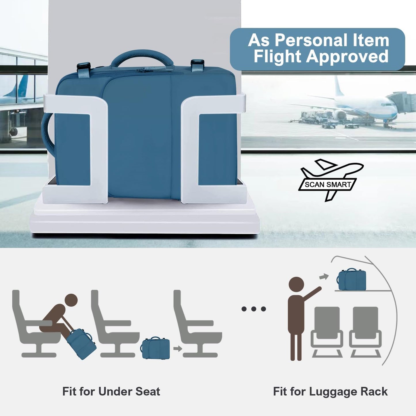 Travel Backpack, Carry on Flight Approved Backpack with Multi-Pockets, TSA Waterproof 17.3inch Laptop Backpack, Personal Item Travel Bag for Men Women, Deep Blue