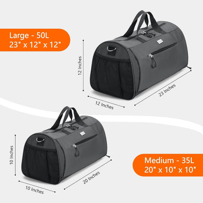 TOPDesign Gym Bag for Women & Men, Unisex Duffel Bag with Shoe Compartment & Wet Pocket for Travel Sports Gym (L Grey)