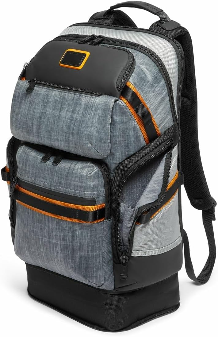 TUMI - Alpha Bravo Nomadic Backpack - Men's Durable Carry On Bag - 18.8" X 15.0" X 9.0" - Fits up to 15" Laptop - Steel