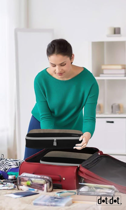 Dot&Dot Medium Packing Cubes - 4 Pcs Suitcase Organizer Set - Carry On Travel Cubes