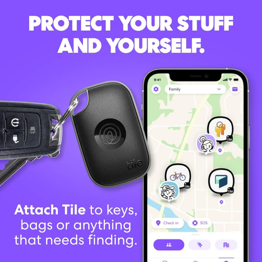 Tile by Life360 Pro - Powerful Bluetooth Tracker, Key Finder and Item Locator for Keys Bags, and More. Both iOS and Android Compatible. Phone Finder. 4-Pack (Black/White)