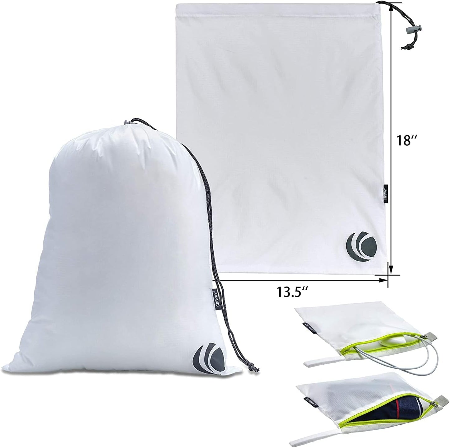 Cipway Compression Packing Cubes Set, Ultralight Expandable Travel Packing Organizers for Carry on Luggage (White 6pcs)