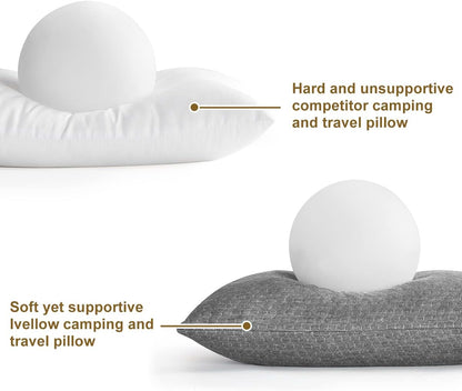Ivellow Travel Pillow Compressible Camping Pillow for Sleeping Shredded Memory Foam Pillow Compact Firm Supportive for Adults Kids Outdoor Backpacking Hiking Essential Gear