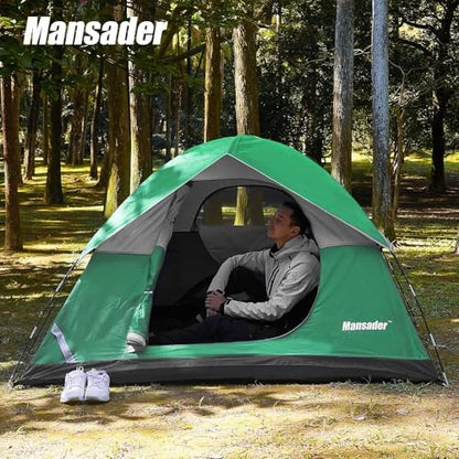 Camping Tent, Waterproof 2/3/4 Person Tents for Camping, Lightweight Easy Set Up Outdoor Hiking Tent Backpacking Tent with Carry Bag, Backpack Tent Suit for Family Beach Hiking Travel