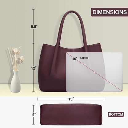 KKXIU Tote Bag for Women Vegan Leather Shoulder Purse Large Capacity Travel Bag