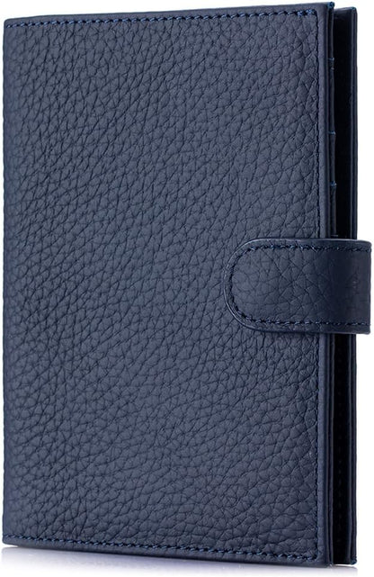 RFID Slim Leather Passport Holder for Travel Women & Men – Travel Wallet with Passport Slot & Card Slots, Zippered Coins Pocket and Cash Holder Cover Case (Sapphire Blue)