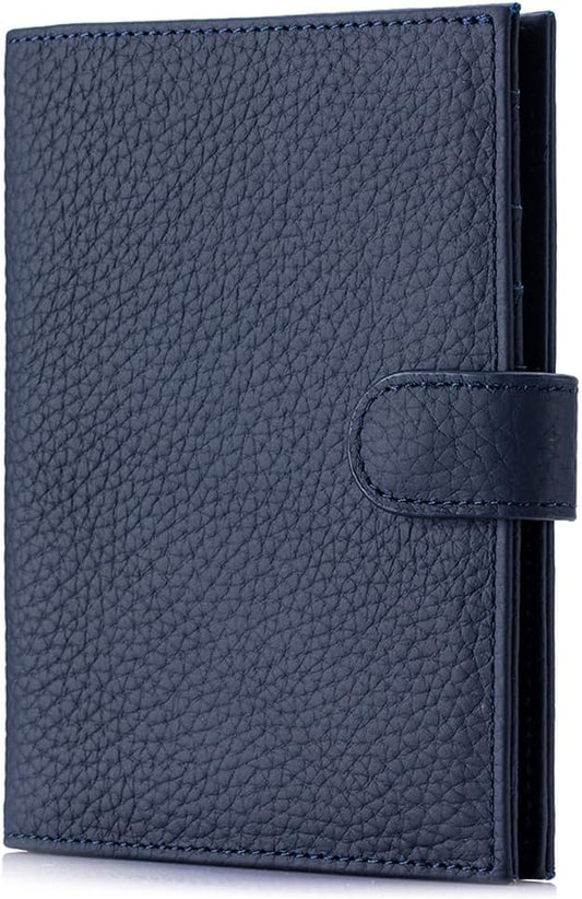 RFID Slim Leather Passport Holder for Travel Women & Men – Travel Wallet with Passport Slot & Card Slots, Zippered Coins Pocket and Cash Holder Cover Case (Sapphire Blue)