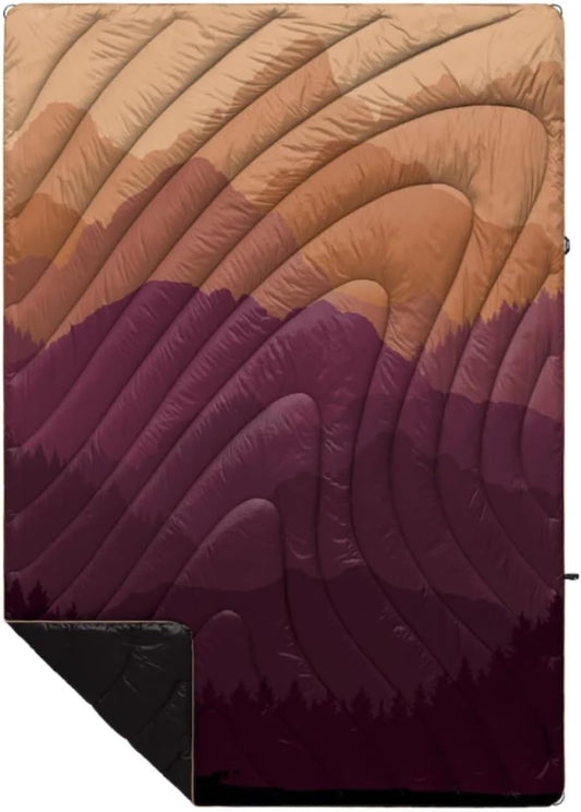 Rumpl Original Puffy Blanket - Warm, Water-Resistant Camping Blanket with 100% Recycled Synthetic Insulation, 52"x75", Original Puffy V1, Teton Fade