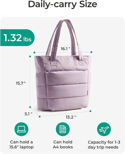 BAGSMART Tote Bag for Women, Lightweight Puffy Tote Bag - Image 2