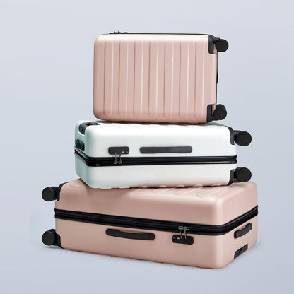 Carry on Luggage 22 X 14 X 9 Airline Approved, 20 Inch Luggage for 3-5 Days Travel, Double Spinner Wheels, 100% Hardshell PC, TSA Lock (04-Pink (Basic), Carry-On 20-Inch)