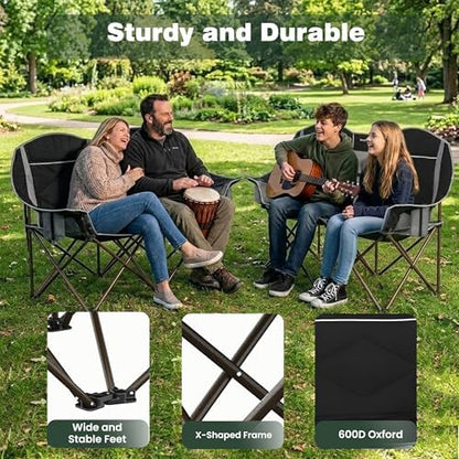 SUNNYFEEL Double Camping Chair Oversized Loveseat for Adults